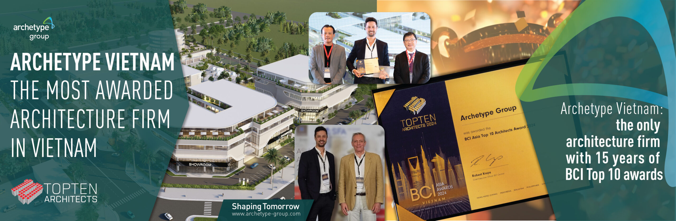 Archetype Vietnam are the only firm to have been awarded 15 times in the top 10 architecture firms, according to BCI Central and we are so happy to be the leader in the architecture industry