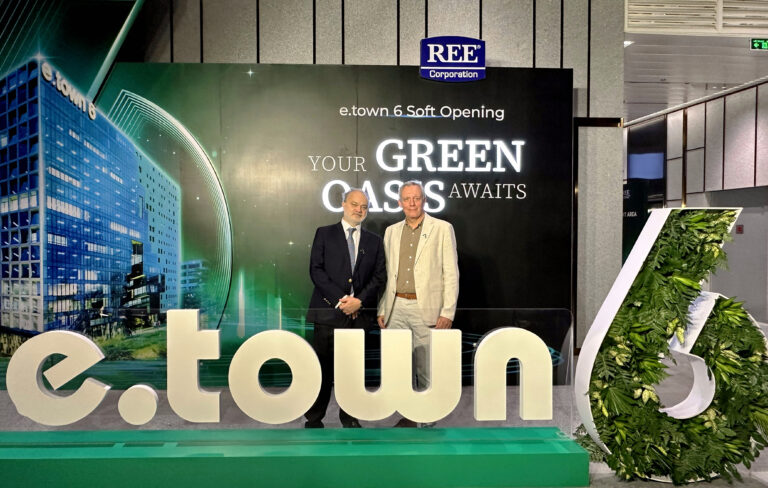 Mr. Francois Magnier - Chairman of Archetype Group; and Mr. Jean-Francois Chevance - Group Director of Design of Archetype Group, attending the e.town 6 soft opening ceremony on 27th June 2024