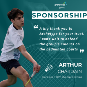 Announcing our sponsorship of a rising star in the badminton world, Arthur Chardain