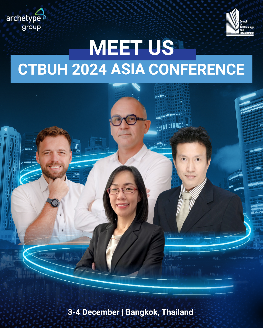 poster visual of Archetype's team to attend CTBUH ASIA Conference in Bangkok