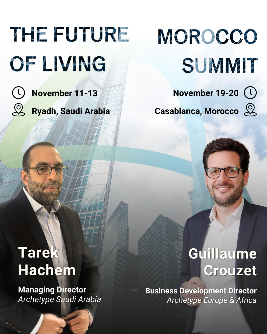 visual poster of 2 events in Morocco and Saudi Arabia