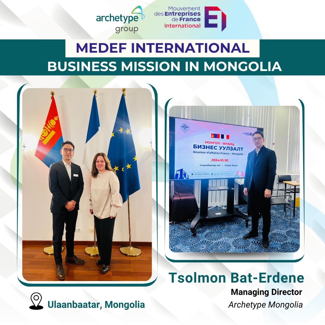 Country Director Tsolmon B. at MEDEF International meeting in Ulaanbaatar